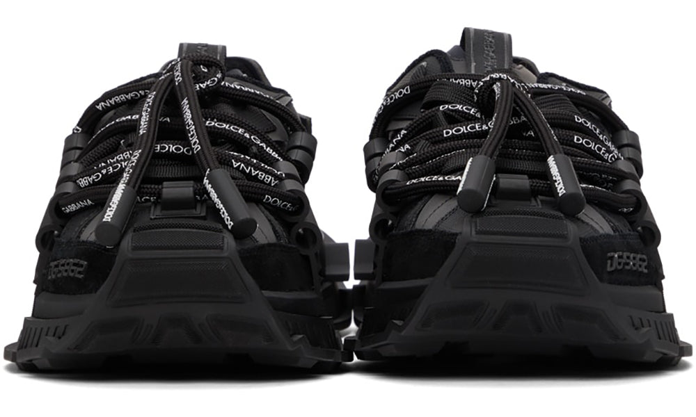 DOLCE & GABBANA Black Mixed-Materials Space Sneakers